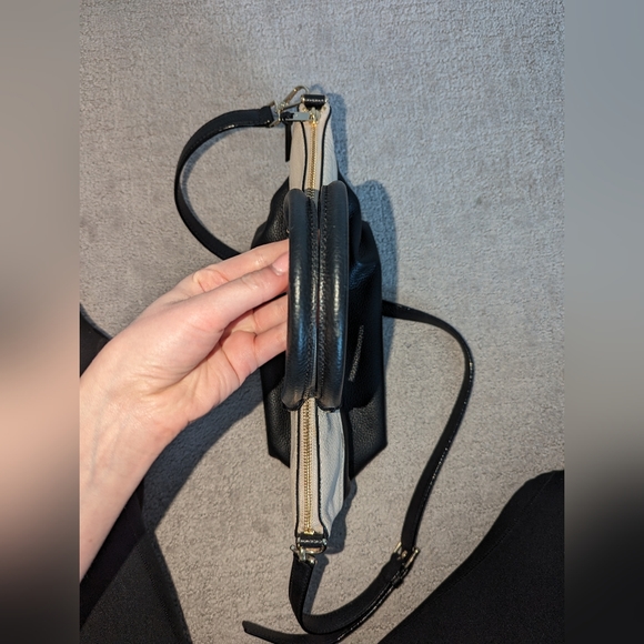 Kate Spade Jackson Street Small Dixon, Pebble Leather, Colorblock Black & Cream - Picture 13 of 15